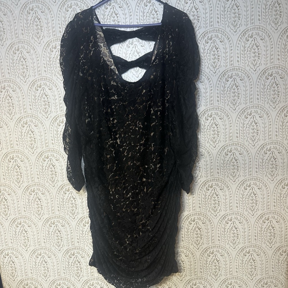 Torrid Womens Plus Size 4 Dress Lace Cheeta Print NWT Bows Sexy Date Night Black